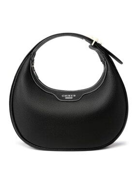 Genuine Leather Crescent Hobo Shoulder Bag with Adjustable Strap